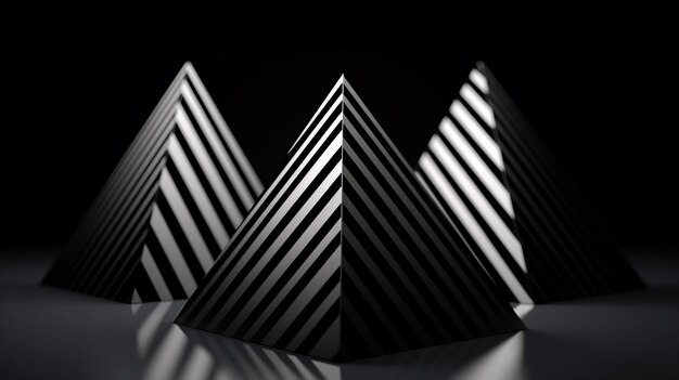 Contrastes dinâmicos cativantes listras abstratas em preto e branco e fundo de formas