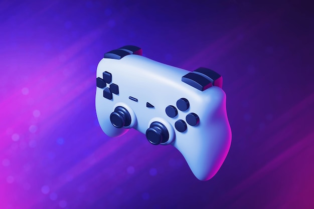 Controlador de jogo em ilustração 3D