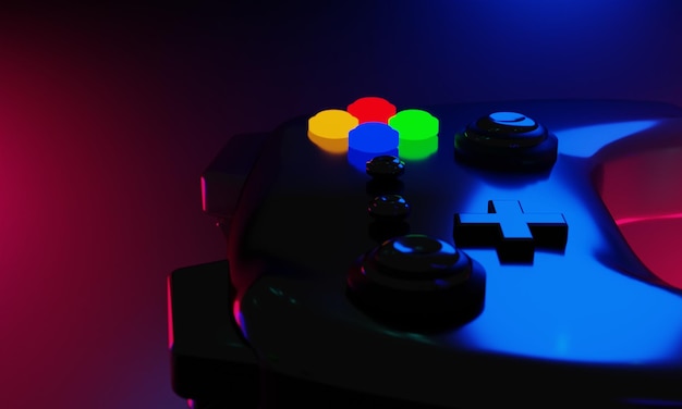 Controlador de joystick para tecnologia de metaverso de jogos do gamer esports challenge torneio vdo game para renderização de ilustração 3d vr e ar