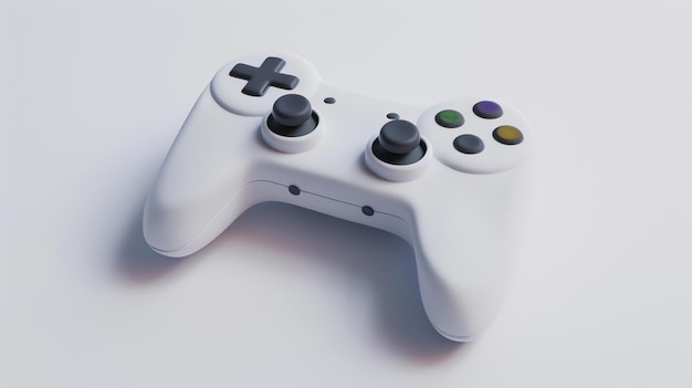 Foto un controlador de gamepad elegante y elegante perfecto para jugar el controlador es blanco con botones negros y un diseño ergonómico cómodo