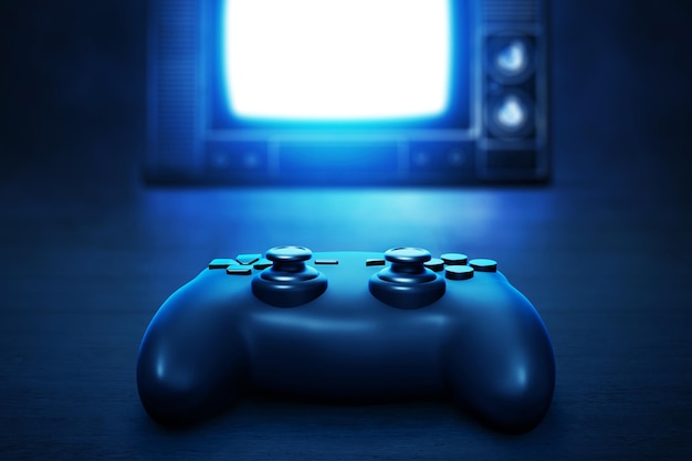 Controlador de juego en ilustración 3D