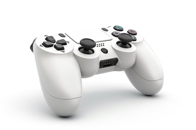 Foto controlador de juego joystick aislado sobre fondo blanco.