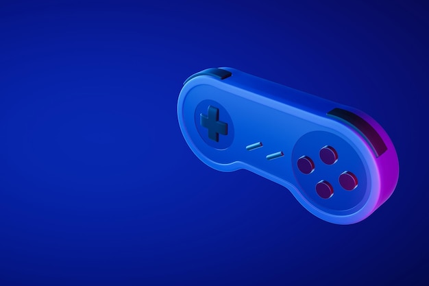 Controlador de juegos retro en ilustración 3D