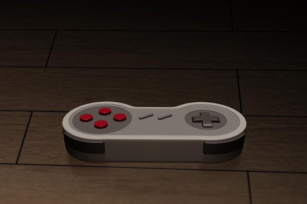 Controlador de juegos retro en ilustración 3D