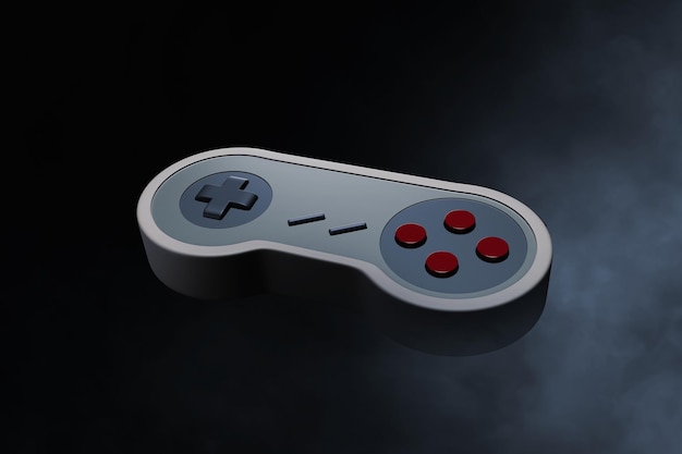 Controlador de juegos retro en ilustración 3D