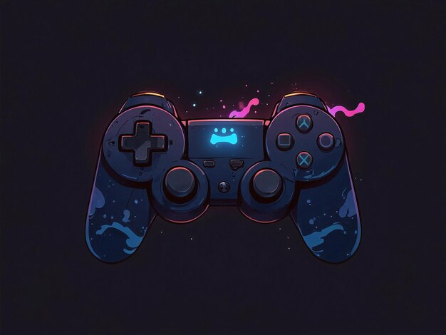 un controlador de videojuego con un fondo azul