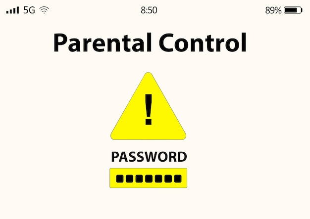 Controle dos pais Tela bloqueada do gadget para ilustração de segurança infantil