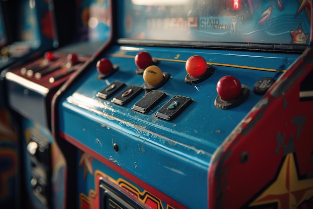 Controles y botones de juegos de arcade antiguos una experiencia de juego nostálgica