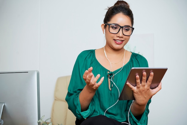 Conversa online no tablet pc