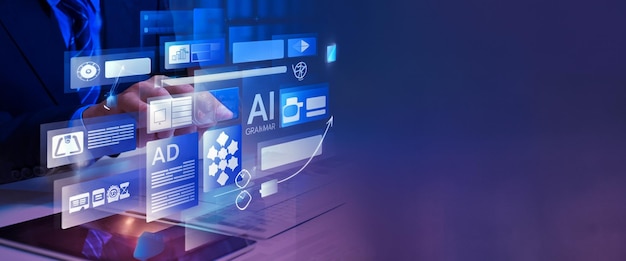 Conversación con chatbot Persona que utiliza el servicio al cliente en línea con chatbot para obtener apoyo Artificial