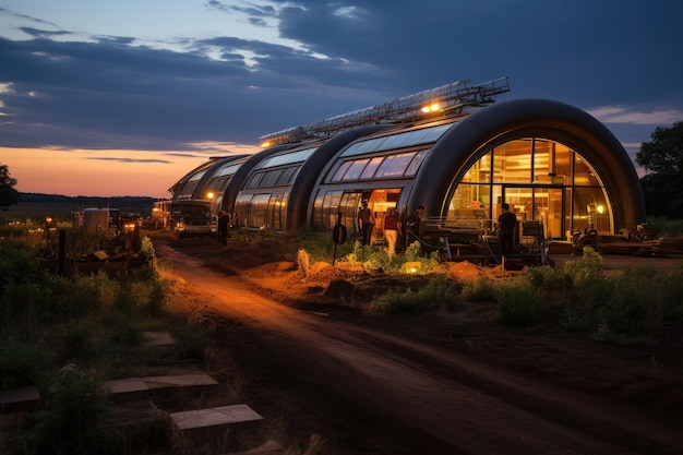 Foto conversão de energia da estação de biogás em energia geradora ia