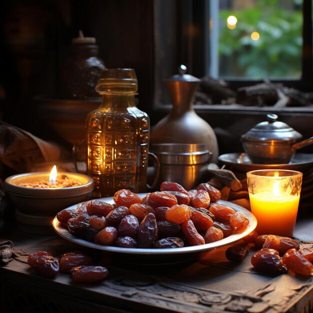 Conversas à luz de velas Cocoa Ramadan foto de fundo