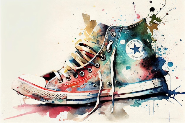 Foto converse buntes aquarell