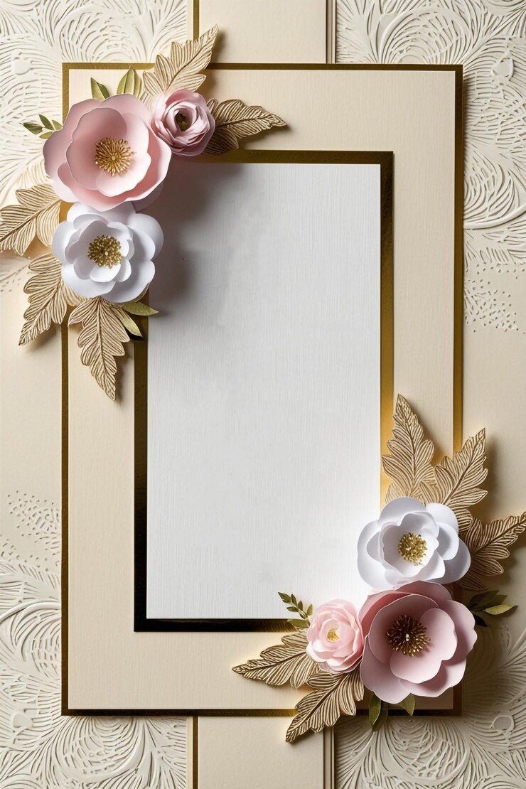 Foto convidado para um casamento com belas flores e folhas cor-de-rosa.