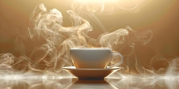 Convidando-o a saborear os redemoinhos de vapor de uma xícara de café fresco Conceito Café Estética Rituais matinais Técnicas de fabricação Café Cultura Experiências saborosas