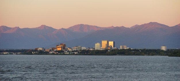 Cook Inlet Anchorage Alaska Skyline der Innenstadt