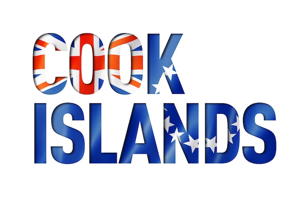 Cook Islands Flagge Textschrift