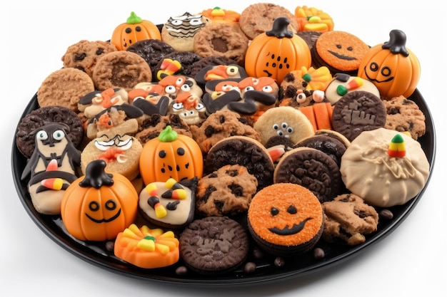 Cookie de Halloween e bandeja de doces