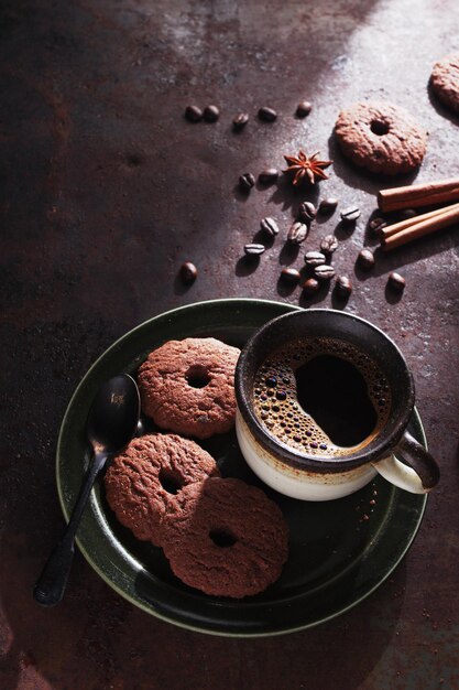 Cookies anéis de cacau e café