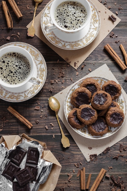 Cookies de chocolate e café