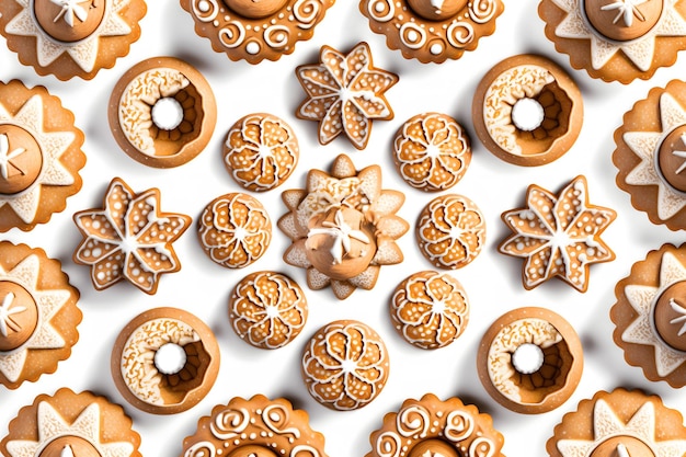 Cookies em um fundo branco Rede neural AI gerada