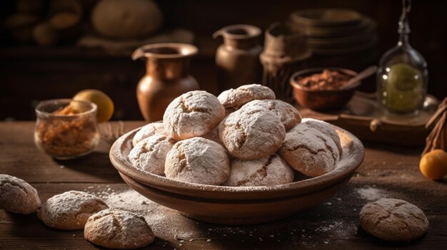 Cookies italianos tradicionais de Amaretti