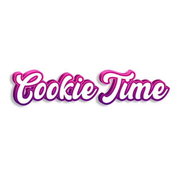 Foto cookietime typographie 3d-design gelb rosa weiß hintergrundfoto jpg.