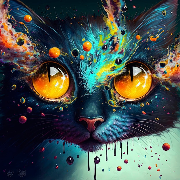 Cool Cat Pintura de arte digital.