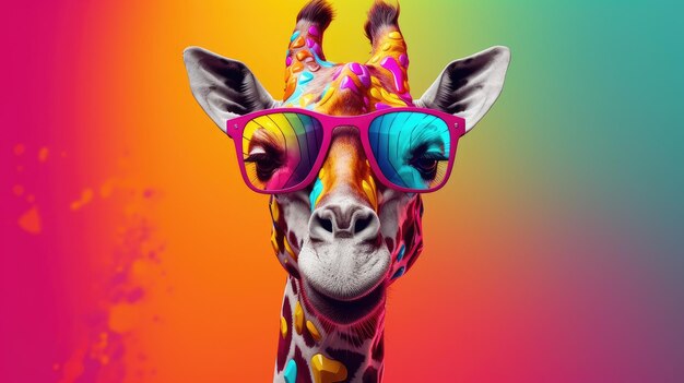 Cool Giraffe mit Sonnenbrille