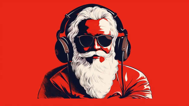 Cool Weihnachtsmann DJ Hintergrund