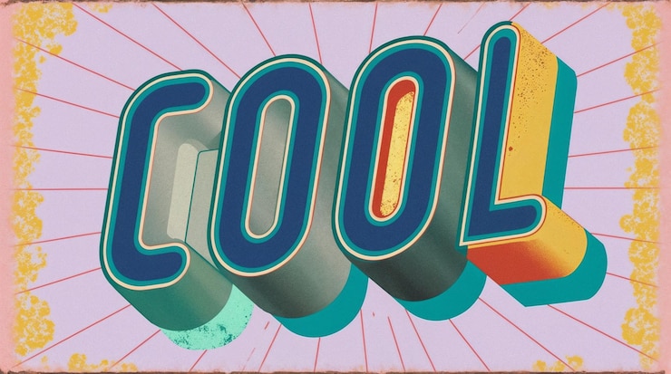 Foto coole 3d-retro-typographie