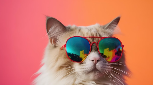 Coole Katze mit Sonnenbrille