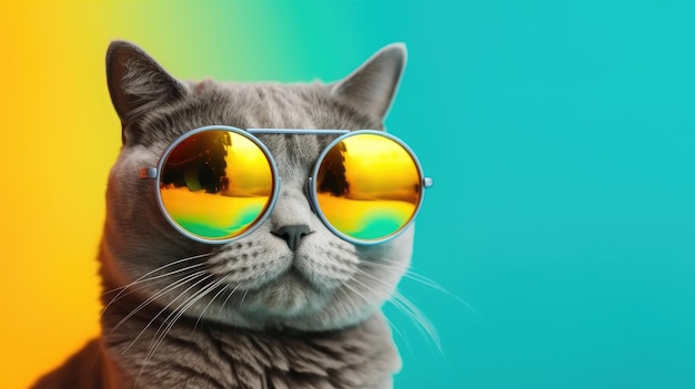 Coole Katze mit Sonnenbrille