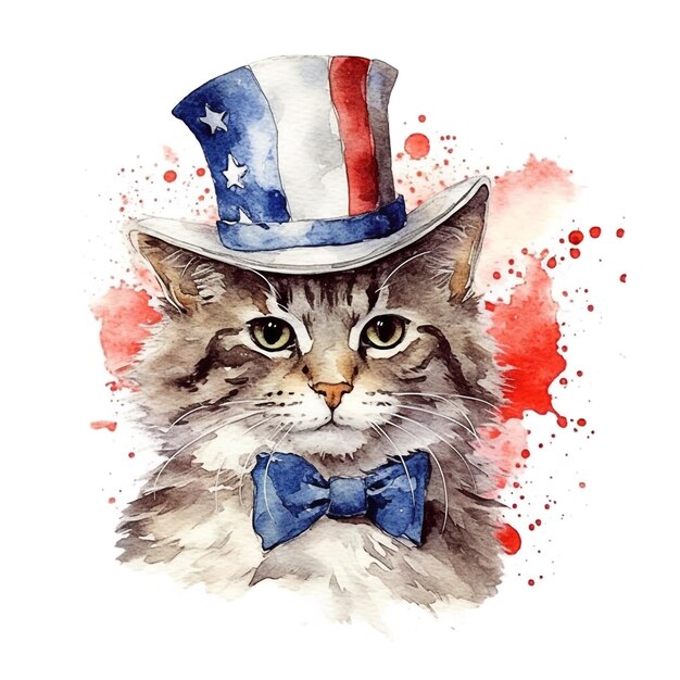 Coole Katze mit USA-Flagge