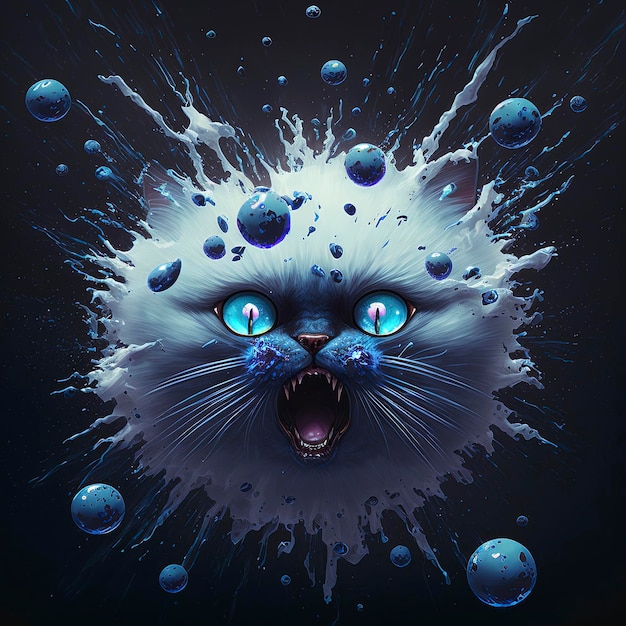 Coole Kunstmalerei der Katze Digital.