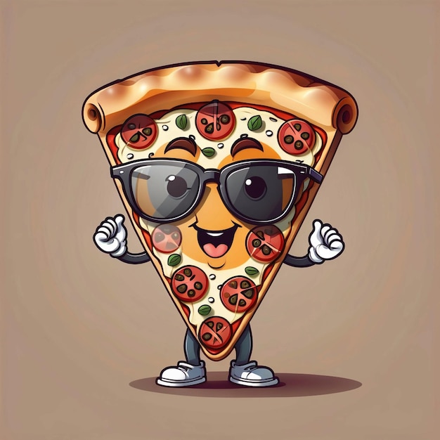 coole Pizza-Scheibe mit Brille