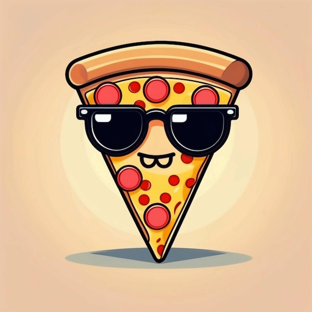 Foto coole pizza-scheibe mit brille