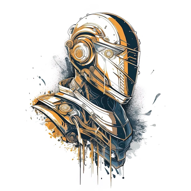 coole Roboter-Grafikdesign-Illustration