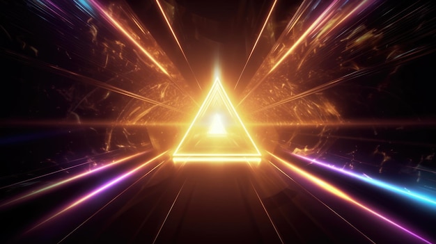 Cooler futuristischer abstrakter Hintergrund mit leuchtendem Neonlicht Generative AI AIG21
