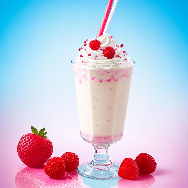 Cooler Milchshake mit Icedrop Generative AI