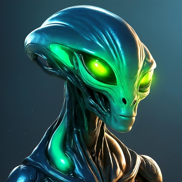 Cooles Alien-Glühen, realistisch, futuristisch