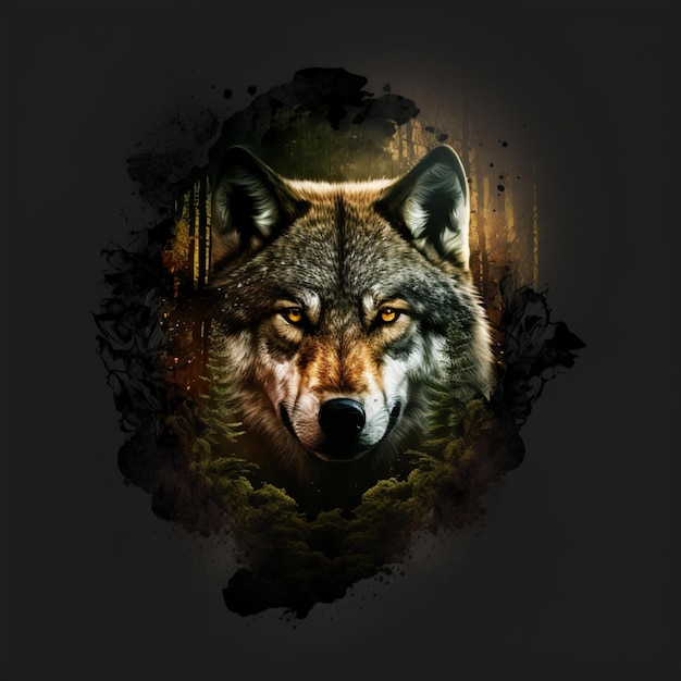 Cooles Wolf-Illustrationsdesign