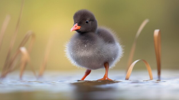 Foto coot eurasiático na água