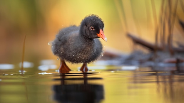 Foto coot eurasiático na água