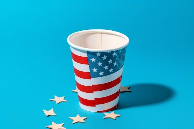 Una copa con la bandera de los Estados Unidos 4 de julio Día de la Independencia