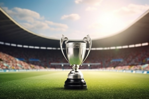 Copa de futebol campeão no prêmio do vencedor do estádio de futebol AI Generative