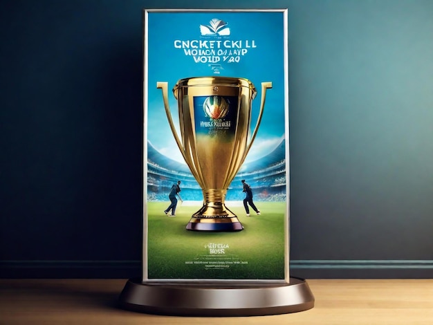 La copa del mundo de cricket 2024 póster del trofeo plantilla de medios sociales