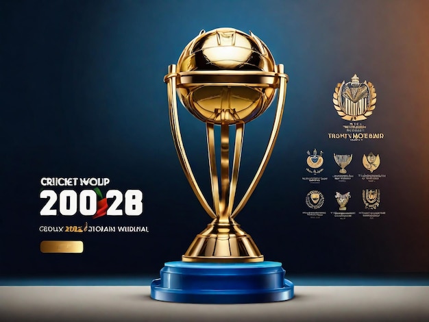 La copa del mundo de cricket 2024 póster del trofeo plantilla de medios sociales