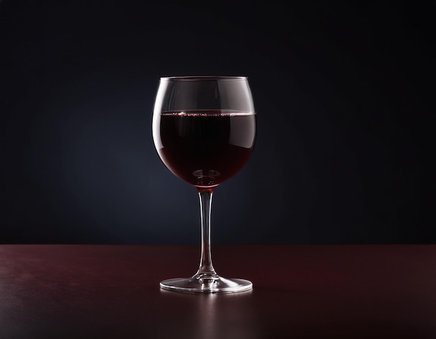 Foto una copa de vino tinto sobre un fondo oscuro