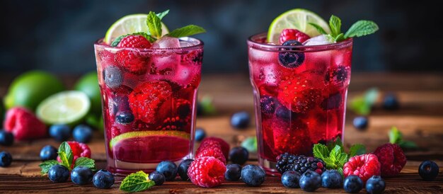 Copas llenas de frutas frescas en la mesa